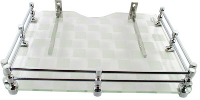 

RoyaL Indian Craft F Bracket 9 By 11 INCH White Pattern Printed Platinum Multipurpose Speaker / Set Top Box Glass Wall Shelf(Number of Shelves - 1, Clear, White)