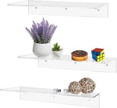 

Sehaz Artworks Floating Wall Ledges Acrylic Wall Shelf(Number of Shelves - 3, Clear)