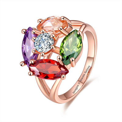 

Jewels Galaxy Luxuria Alloy Cubic Zirconia Gold-plated Plated Ring, Multicolor