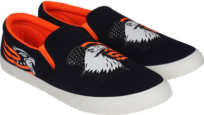 

World Wear Footwear Black-472 Slip On Sneakers For Men(Black, Orange, Multicolor