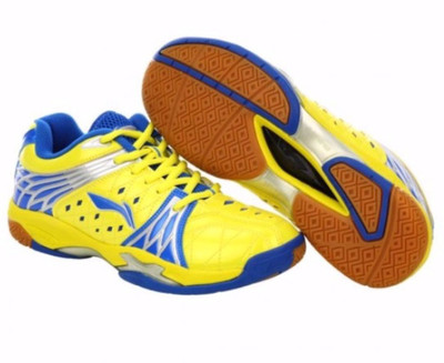 

Li-Ning Titan Plus AYZH043-4 Badminton Shoes For Men(Yellow, Blue