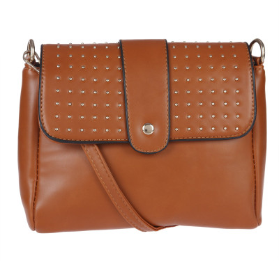 

Fur Jaden Women Casual Tan PU Sling Bag