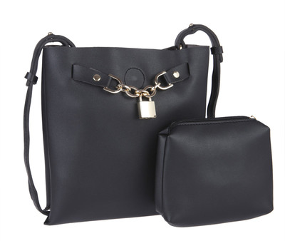

Fur Jaden Women Casual Black PU Sling Bag