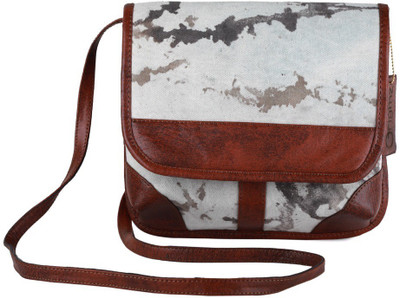 

Originz Women Casual Brown Rexine Sling Bag