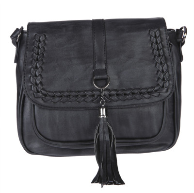 

Fur Jaden Women Casual Black PU Sling Bag