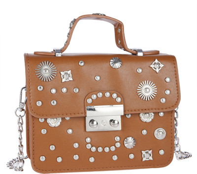 

Fur Jaden Women Casual Tan PU Sling Bag
