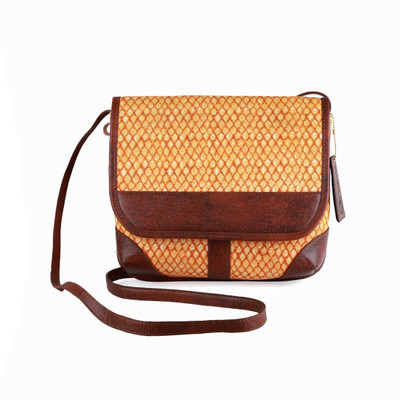

Originz Women Casual Orange, Yellow, Brown Rexine Sling Bag, Brown;orange;yellow