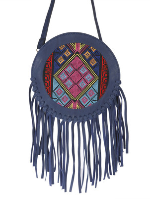

Fur Jaden Women Casual Blue PU Sling Bag