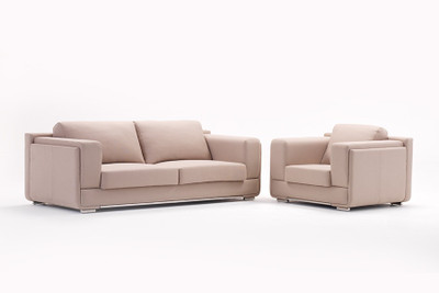 

HOF Basilo Leatherette 2 + 1 Beige Sofa Set