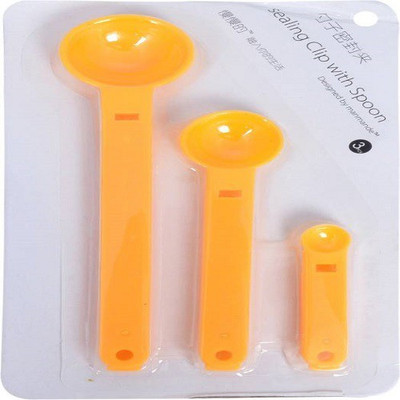 

ShopAis Sealing Clip With Spoon Plastic Ice-cream Spoon Set(Pack of 3)