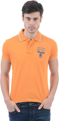 

Pepe Jeans Solid Men's Polo Neck Orange T-Shirt