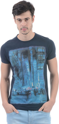 

Pepe Jeans Printed Men' Round Neck Dark Blue T-Shirt, Navy