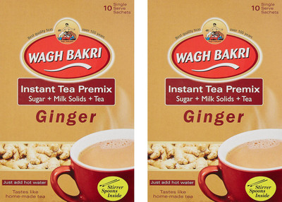 

Waghbakri Wagh Bakri Instant Ginger Premix Carton Pack Tea - 140 gm Ginger Tea Bags(140 g, Box)