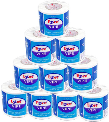 

Ezee Vipe Highly Absorbent Toilet Roll 2 Ply (42 Mtr, 1650 x 10 Cms) (Pack of 10) Toilet Paper Roll(2 Ply, 165 Sheets)
