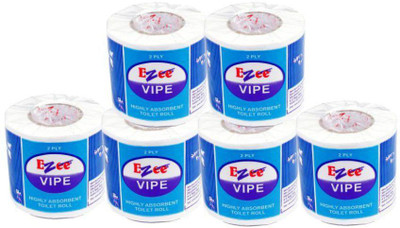 

Ezee Vipe Highly Absorbent Toilet Roll 2 Ply (42 Mtr, 1650 x 10 Cms) (Pack of 6) Toilet Paper Roll(2 Ply, 165 Sheets)