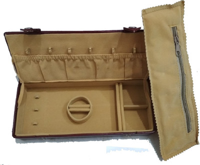 

Xperience Awesome Travel Box 2 Tier Box, Locker Friendly, Safe, Arrange your Jewellery, Travel Friendly, Compact Size Vanity Box(Rich Maroon, Dark Tan)