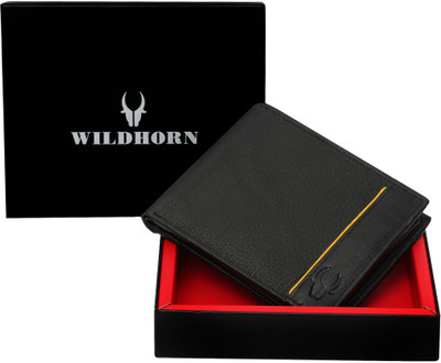 

WildHorn Men Black Genuine Leather Wallet(6 Card Slots)