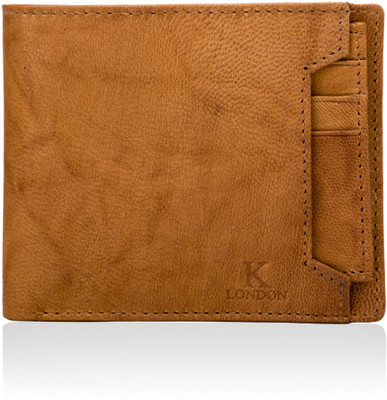 

K London Men Tan Genuine Leather Wallet(7 Card Slots)