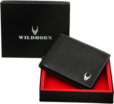 WildHorn Men Black Genuine Leather Wallet(7 Card Slots)