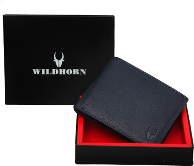 

WildHorn Men Blue Genuine Leather Wallet(6 Card Slots)