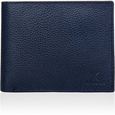 

K London Men Blue Genuine Leather Wallet(8 Card Slots)