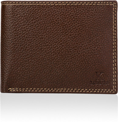 

K London Men Brown Genuine Leather Wallet(8 Card Slots)