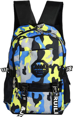 

MultiZone Printed College Travel Outdoor Girls Bag 14 L Backpack(Blue), Multi