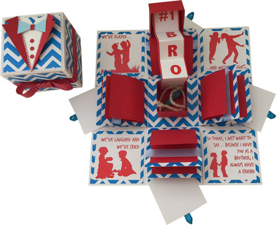 

Crack of Dawn Crafts Crack of Dawn Crafts 3 Layered Explosion Box for Brother Greeting Card(Blue, Red, Pack of 1)
