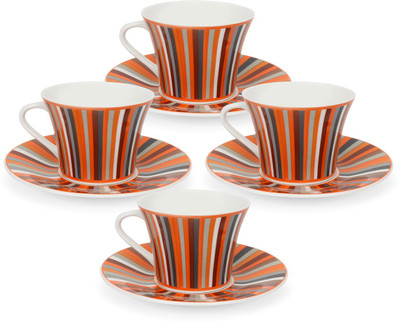 

@home George Geom Bone China(Orange, Pack of 8)