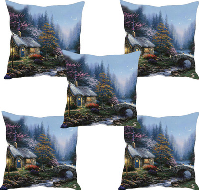 

Sleep Nature's Abstract Cushions Cover(Pack of 5, 30.63 cm*30.63 cm, Multicolor)