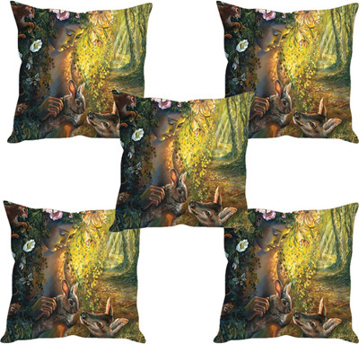 

Sleep Nature's Abstract Cushions Cover(Pack of 5, 30.63 cm*30.63 cm, Multicolor)