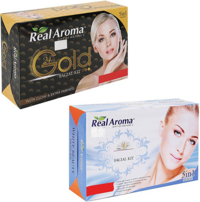 

Real Aroma 24Ct Gold White Beauty Facial Kit 740 g(Set of 2)