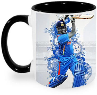 

Ashvah Sachin Black Ceramic Mug(350 ml)