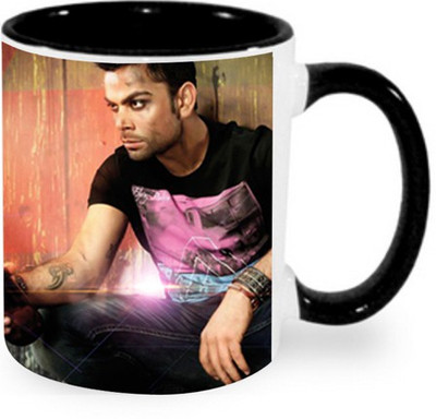 Ashvah Virat Black 1 Ceramic Mug(340 ml)