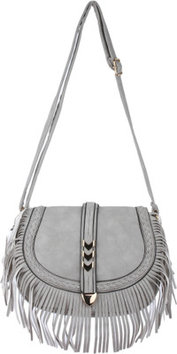 

Style Villaz Girls Casual Grey Leatherette Sling Bag