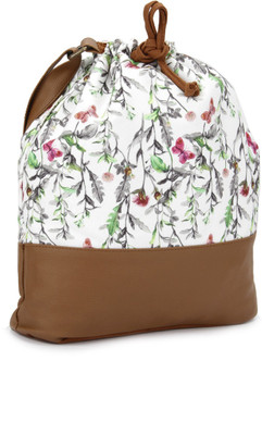 

People Women Casual Brown, White Canvas Sling Bag