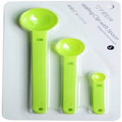 

ShopAis Sealing Clip With Spoon Plastic Ice-cream Spoon Set(Pack of 3)