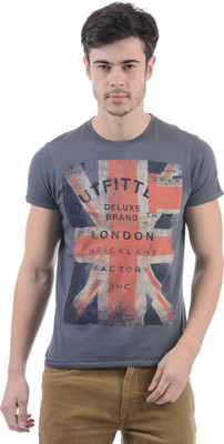 

Pepe Jeans Printed Men' Round Neck Grey T-Shirt, Steel