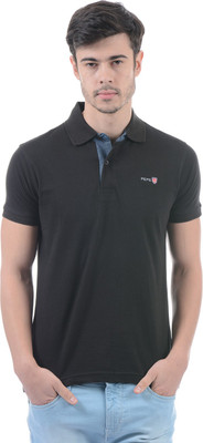 

Pepe Jeans Solid Men's Polo Neck Black T-Shirt