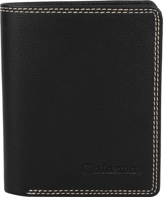 

Gatasmay Men Black Genuine Leather Wallet(3 Card Slots)