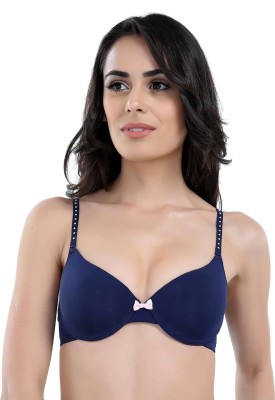 Candour London by Candour London Women T-Shirt Heavily Padded Bra(Dark Blue)