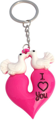 

Crazytowear Heart Love You Kissing Couple Key Chain(Multicolor)