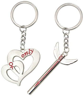 Crazytowear True Love heart and arrow Key Chain(Silver)