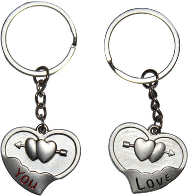 

Crazytowear Double Heart Couple Key Chain(Multicolor)