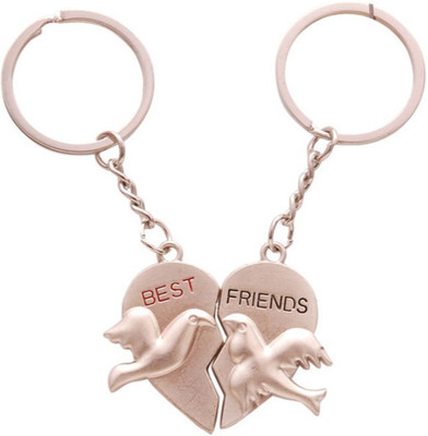 

Crazytowear best friend wings couple Key Chain(Silver)