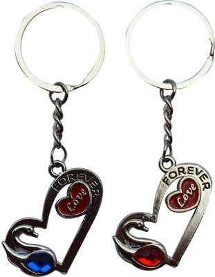 

Crazytowear Twin Heart Key Chain(Silver)
