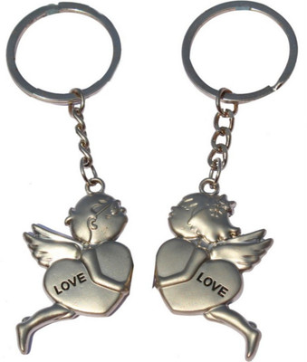 

Crazytowear Kissing Love Bird Heart Wings Key Chain(Multicolor)