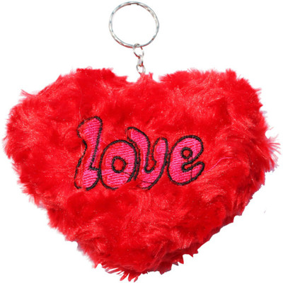 

Crazytowear Musical Fluffy Heart Key Chain(Red)