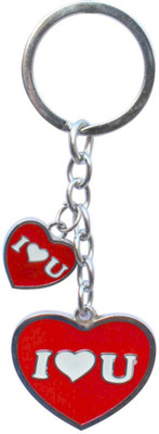 

Crazytowear Double Heart hanging Key Chain(Red)