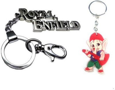 

Crazytowear Royal Enfield & Giuter Ganesha Key Chain(Silver)